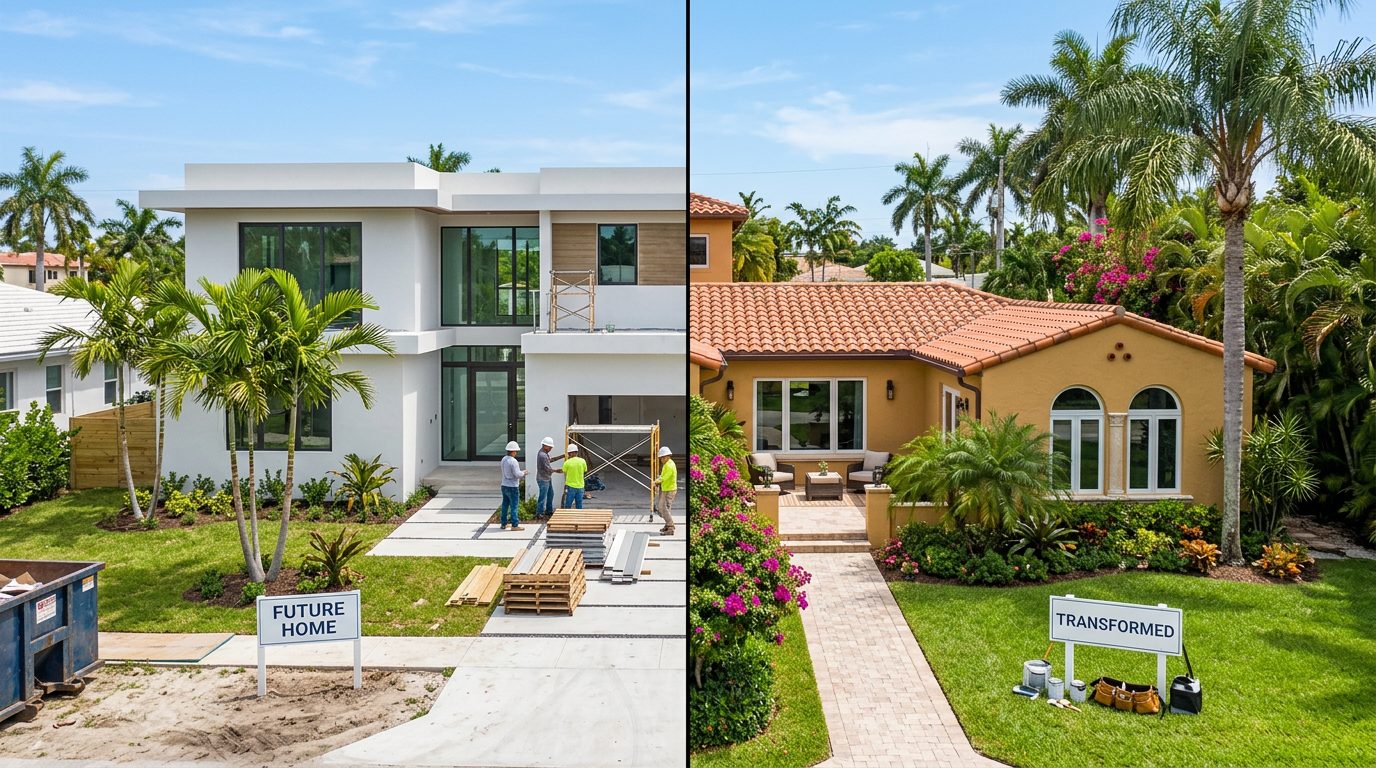 New construction compared with a home renovation