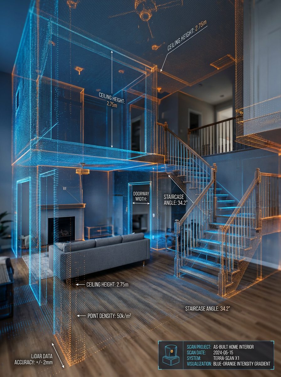 LiDAR scanning of an existing building