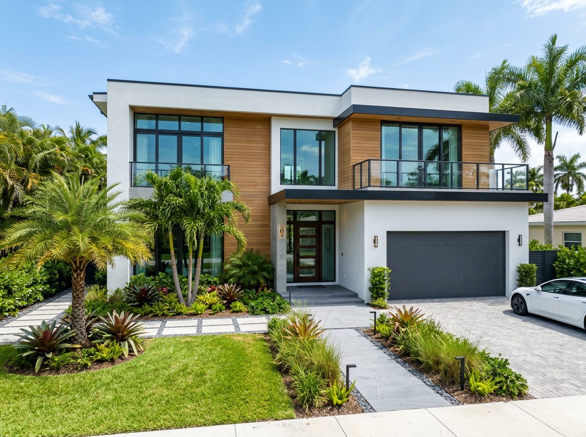 Completed modern home renovation in South Florida